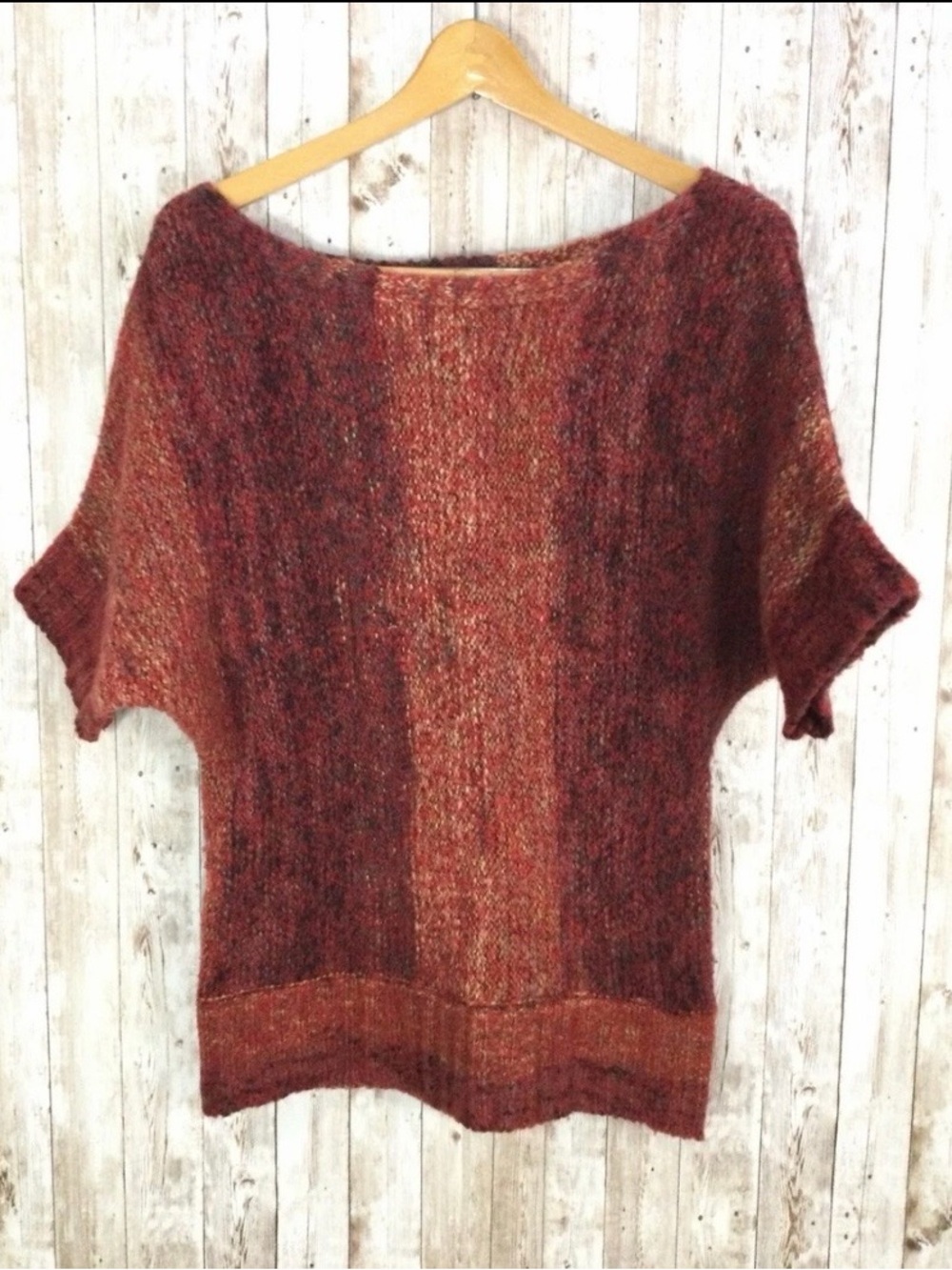 Outback Red Ombre Rust Off-Shoulder Knit Sweater